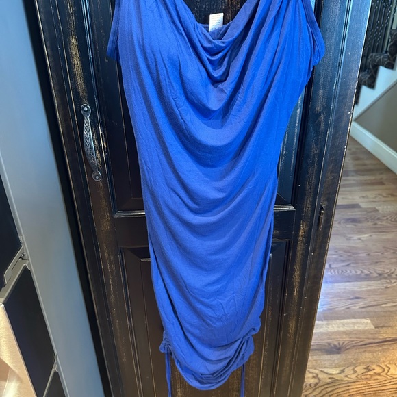 Blue Ruched Bodycon Dress - Picture 11 of 15